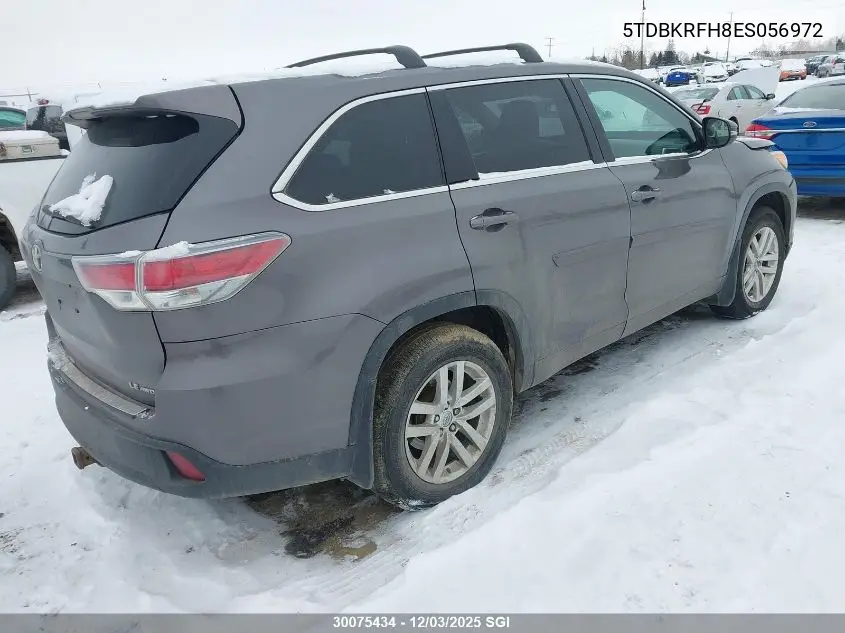 5TDBKRFH8ES056972 2014 Toyota Highlander Le/Le Plus