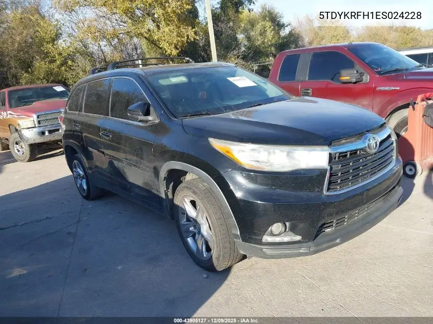 5TDYKRFH1ES024228 2014 Toyota Highlander Limited V6