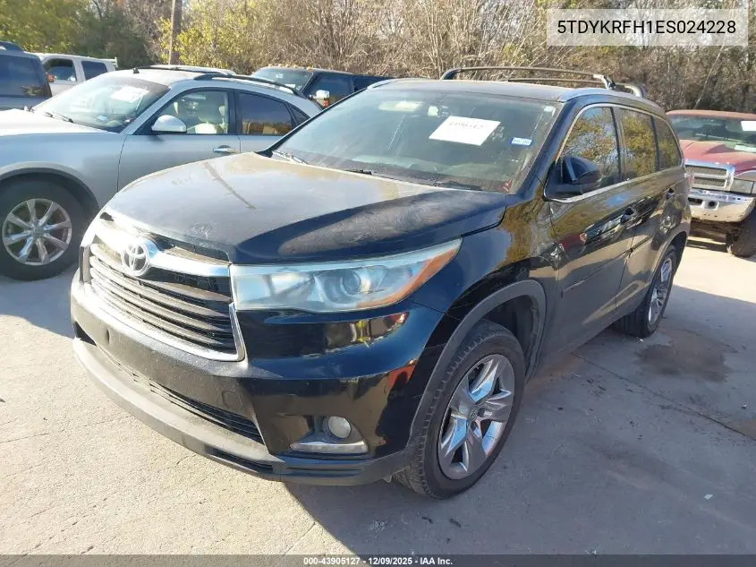 5TDYKRFH1ES024228 2014 Toyota Highlander Limited V6