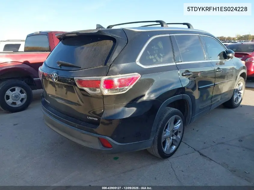 5TDYKRFH1ES024228 2014 Toyota Highlander Limited V6