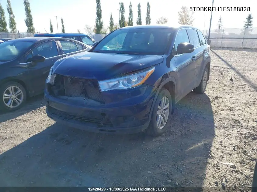 5TDBKRFH1FS188828 2015 Toyota Highlander Le