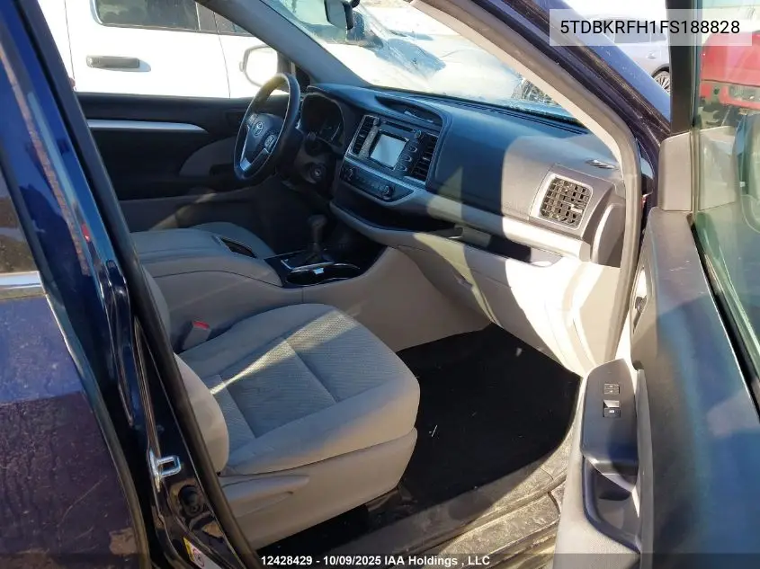 5TDBKRFH1FS188828 2015 Toyota Highlander Le