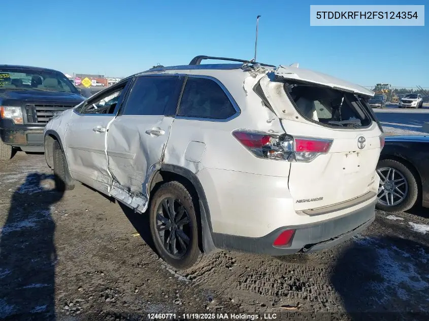 5TDDKRFH2FS124354 2015 Toyota Highlander Limited