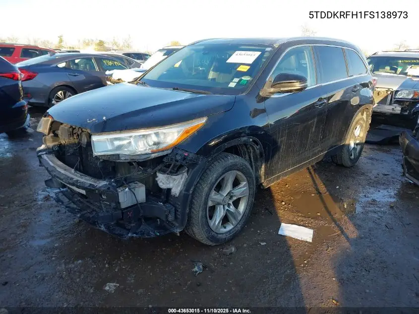 5TDDKRFH1FS138973 2015 Toyota Highlander Limited Platinum V6