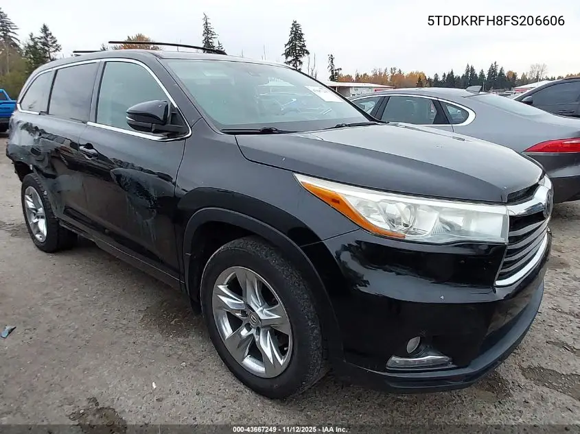 5TDDKRFH8FS206606 2015 Toyota Highlander Limited Platinum V6