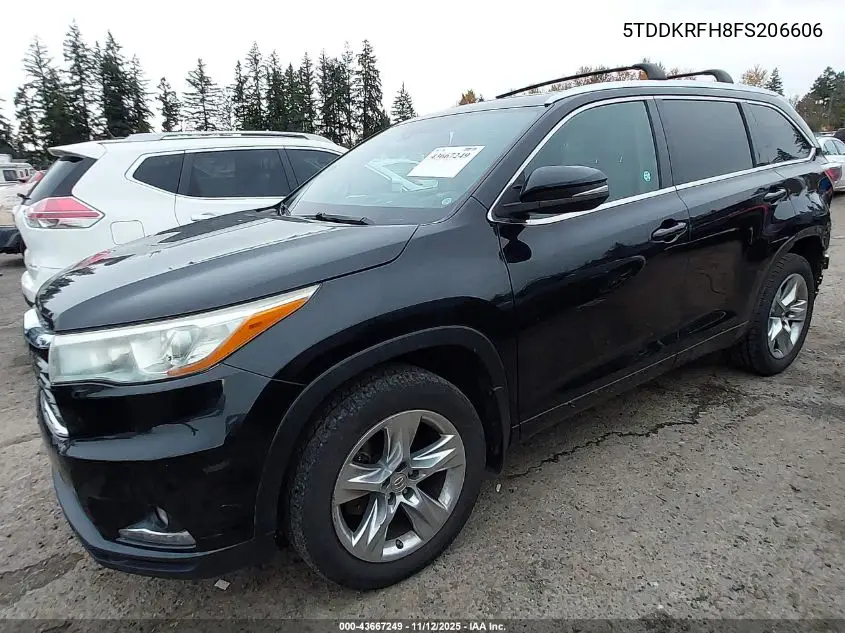 5TDDKRFH8FS206606 2015 Toyota Highlander Limited Platinum V6
