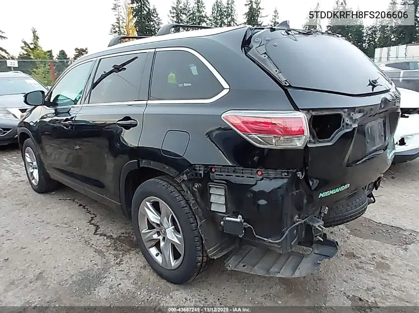 5TDDKRFH8FS206606 2015 Toyota Highlander Limited Platinum V6