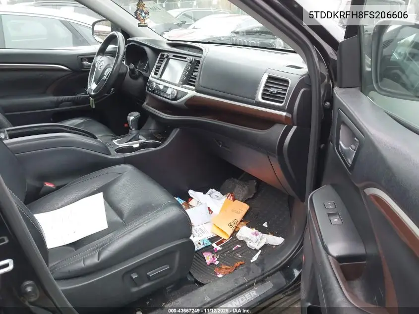 5TDDKRFH8FS206606 2015 Toyota Highlander Limited Platinum V6