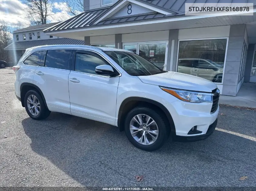 5TDJKRFHXFS168878 2015 Toyota Highlander Xle V6