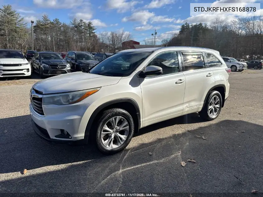 5TDJKRFHXFS168878 2015 Toyota Highlander Xle V6