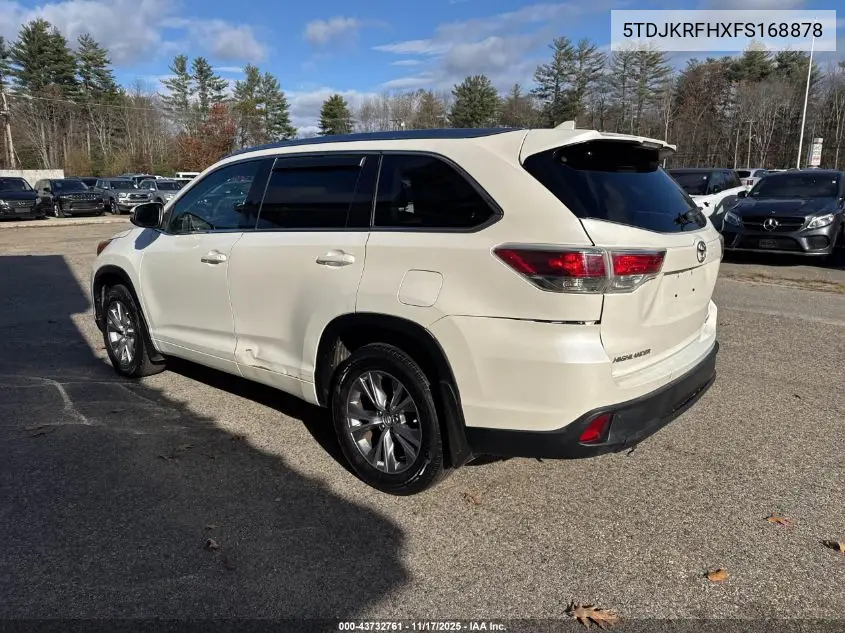 5TDJKRFHXFS168878 2015 Toyota Highlander Xle V6