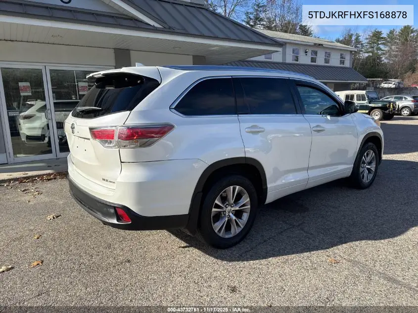 5TDJKRFHXFS168878 2015 Toyota Highlander Xle V6