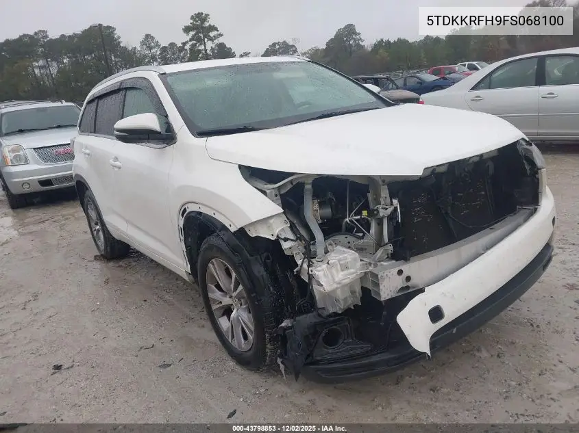 5TDKKRFH9FS068100 2015 Toyota Highlander Xle V6
