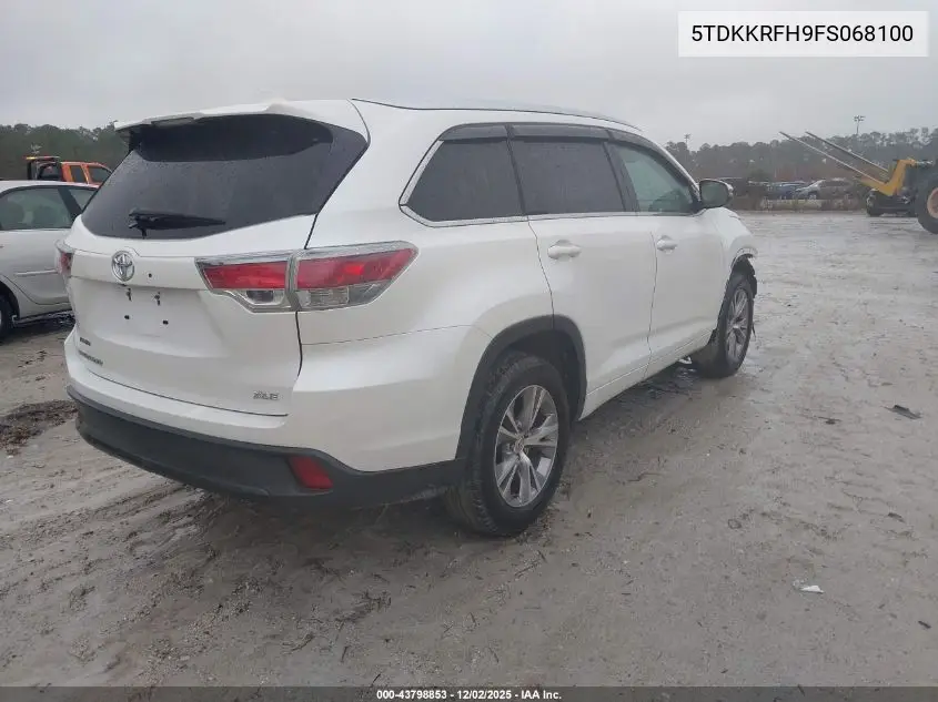 5TDKKRFH9FS068100 2015 Toyota Highlander Xle V6