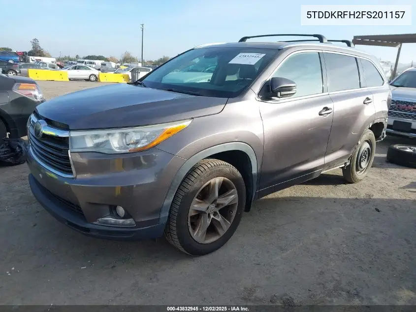 5TDDKRFH2FS201157 2015 Toyota Highlander Limited Platinum V6