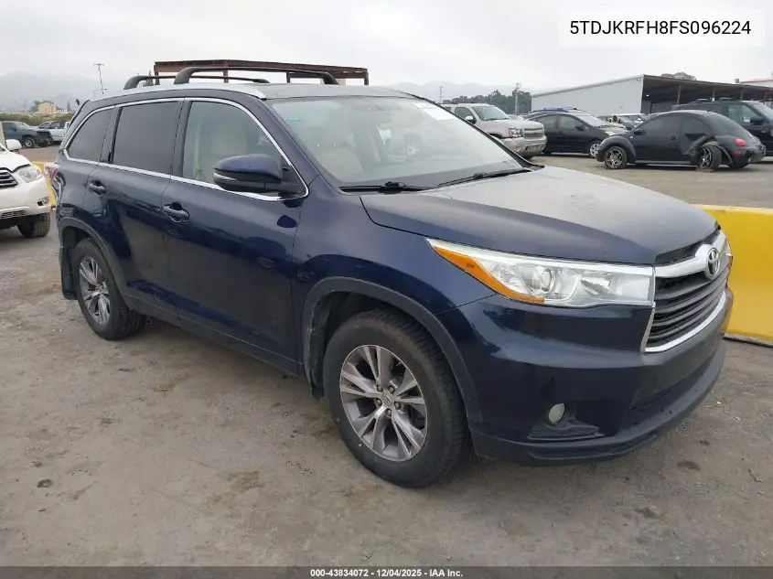 5TDJKRFH8FS096224 2015 Toyota Highlander Xle V6