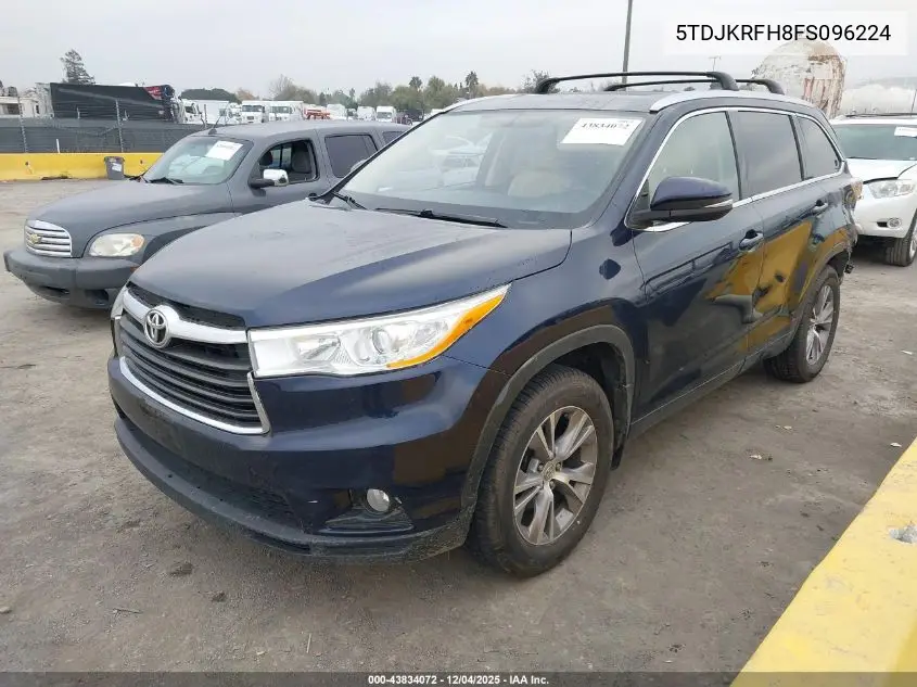 5TDJKRFH8FS096224 2015 Toyota Highlander Xle V6