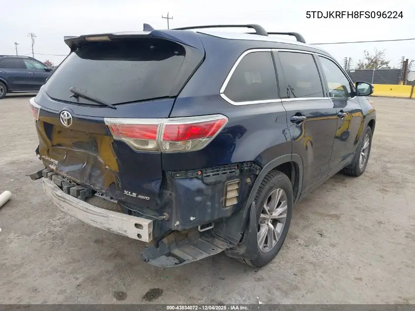 5TDJKRFH8FS096224 2015 Toyota Highlander Xle V6