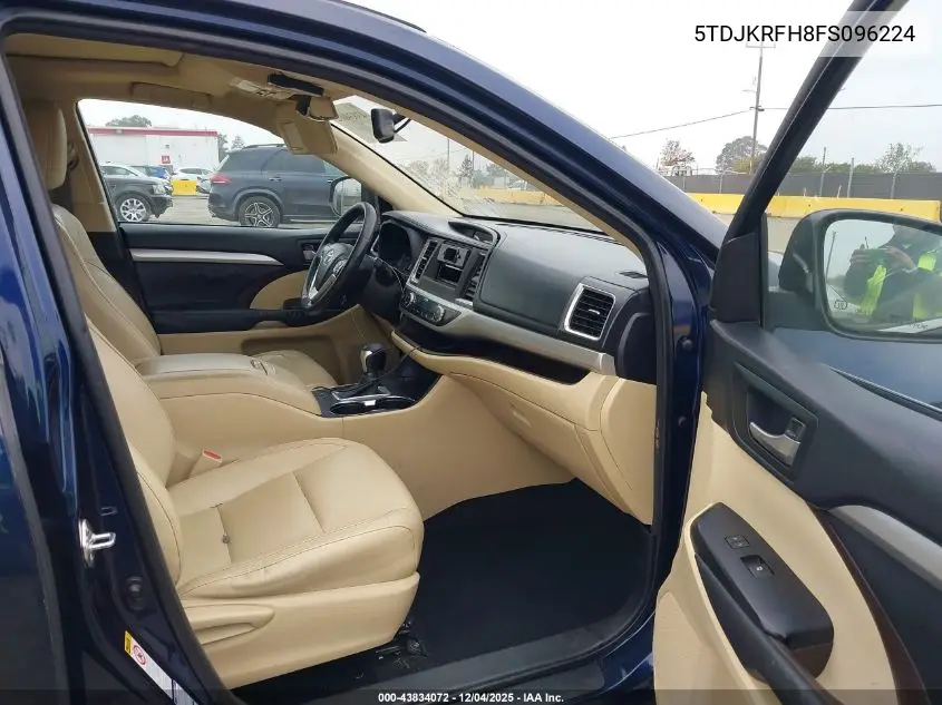 5TDJKRFH8FS096224 2015 Toyota Highlander Xle V6