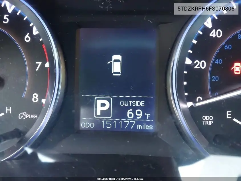 5TDZKRFH6FS070806 2015 Toyota Highlander Le Plus V6/Le V6