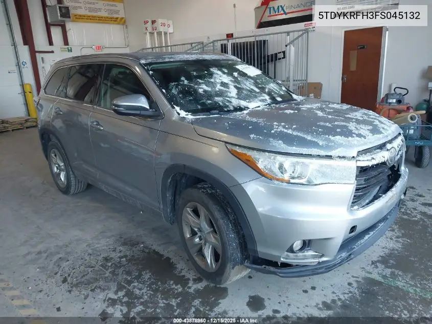 5TDYKRFH3FS045132 2015 Toyota Highlander Limited V6