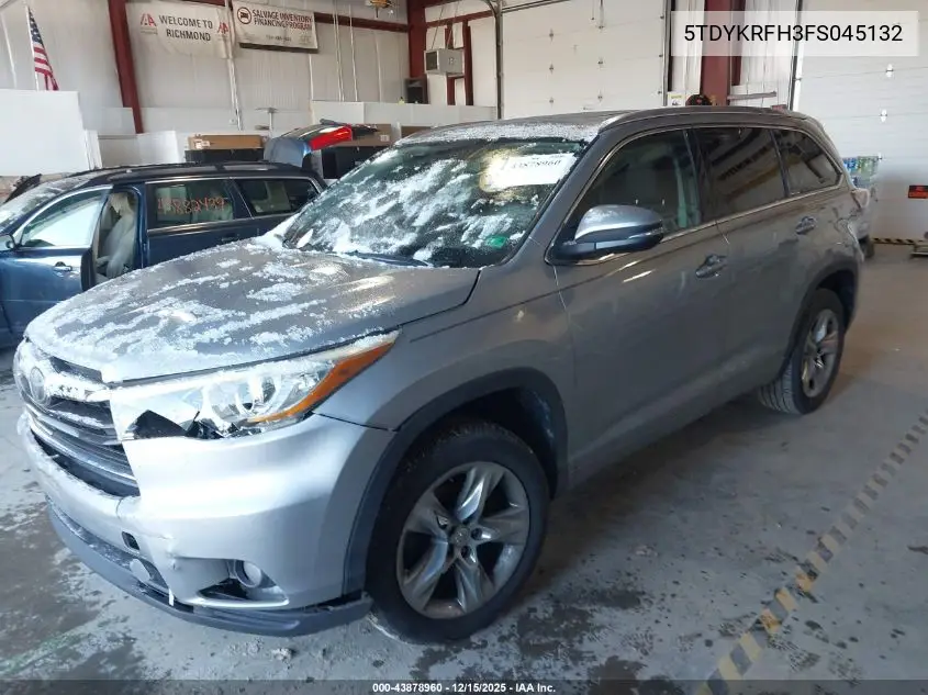 5TDYKRFH3FS045132 2015 Toyota Highlander Limited V6