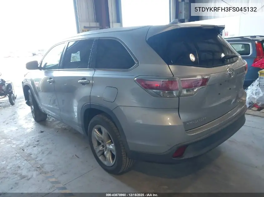 5TDYKRFH3FS045132 2015 Toyota Highlander Limited V6