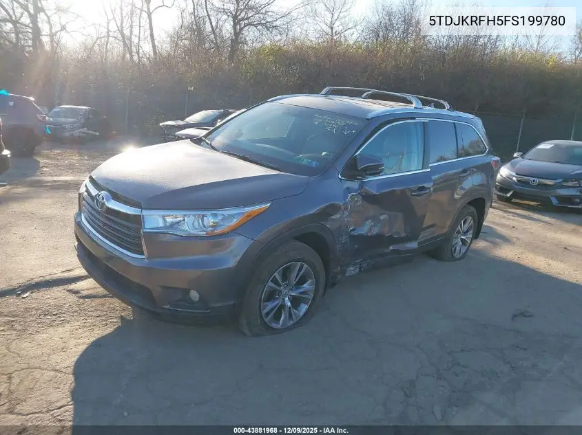 5TDJKRFH5FS199780 2015 Toyota Highlander Xle V6