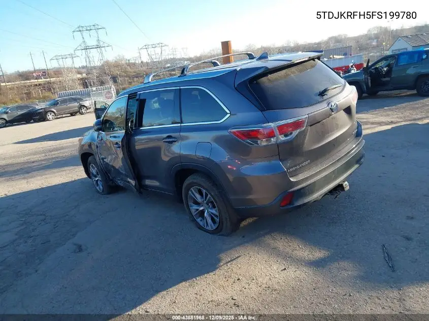 5TDJKRFH5FS199780 2015 Toyota Highlander Xle V6
