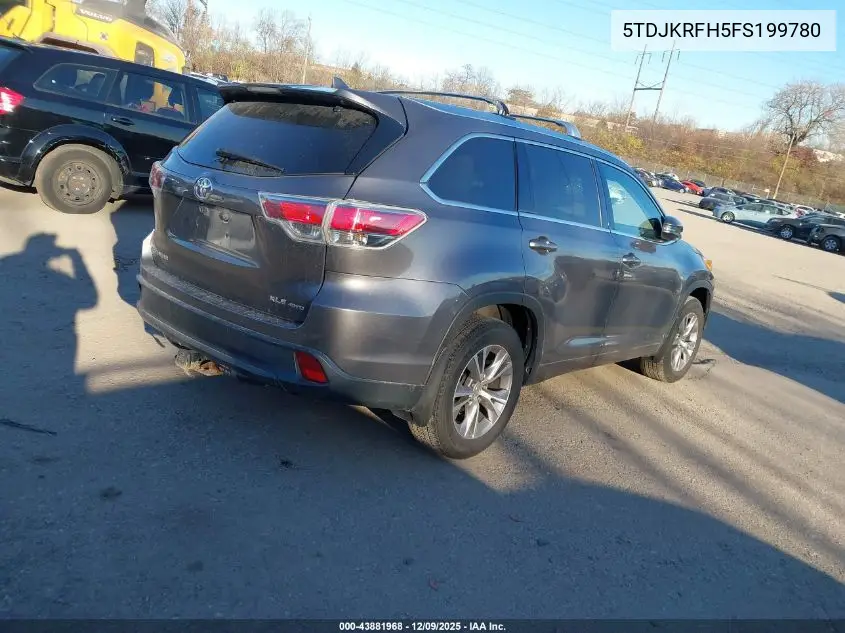 5TDJKRFH5FS199780 2015 Toyota Highlander Xle V6
