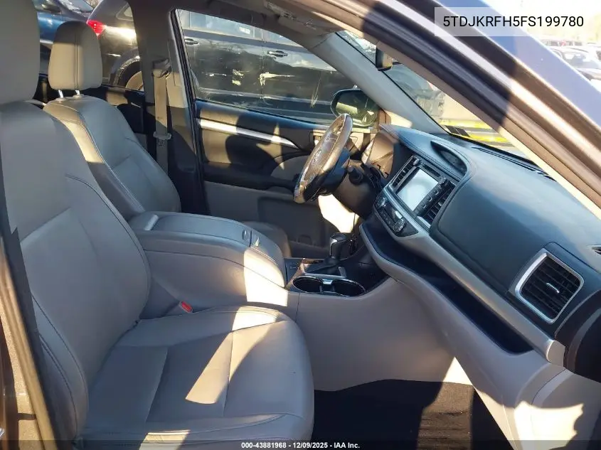 5TDJKRFH5FS199780 2015 Toyota Highlander Xle V6