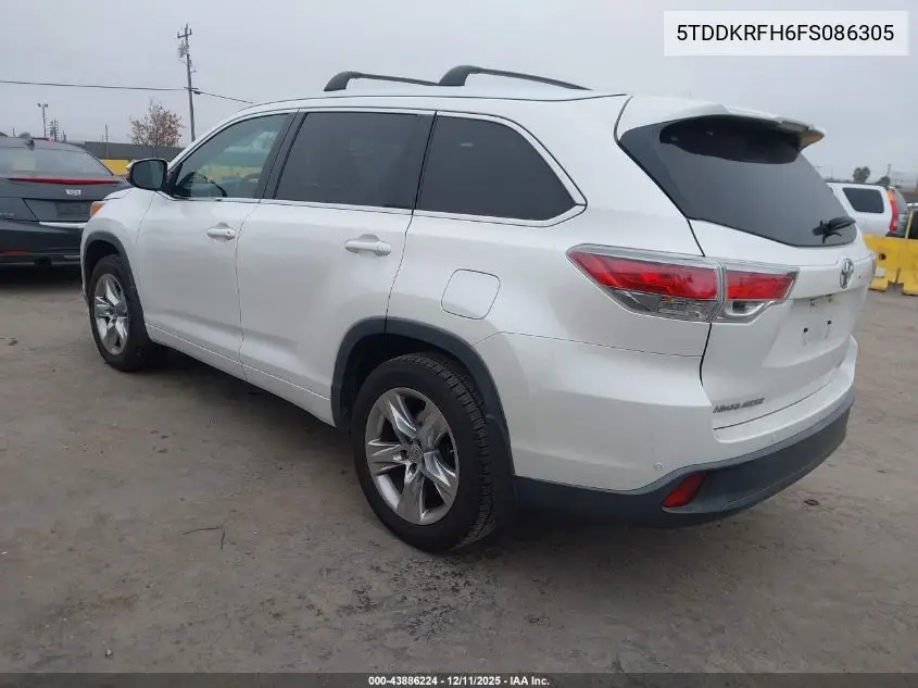 5TDDKRFH6FS086305 2015 Toyota Highlander Limited V6