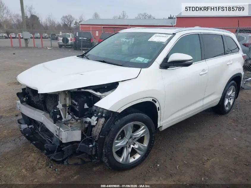 5TDDKRFH1FS185789 2015 Toyota Highlander Limited Platinum V6