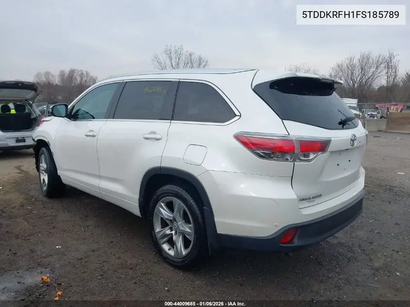 5TDDKRFH1FS185789 2015 Toyota Highlander Limited Platinum V6