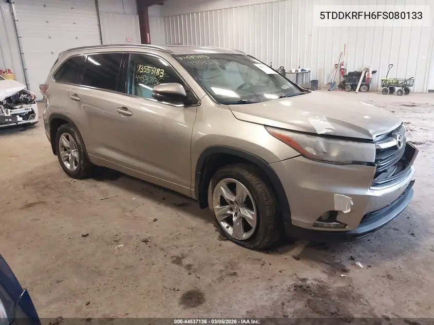 5TDDKRFH6FS080133 2015 Toyota Highlander Limited V6