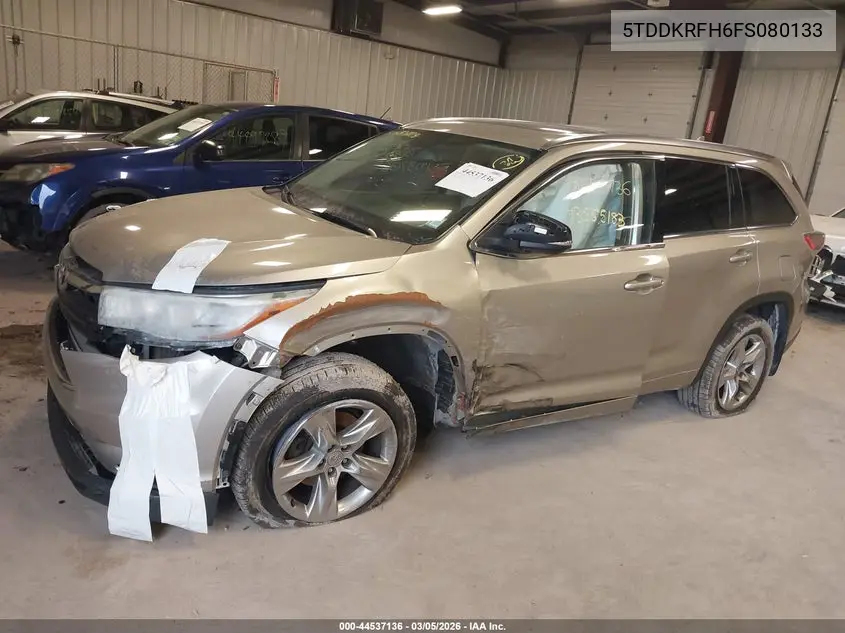 5TDDKRFH6FS080133 2015 Toyota Highlander Limited V6