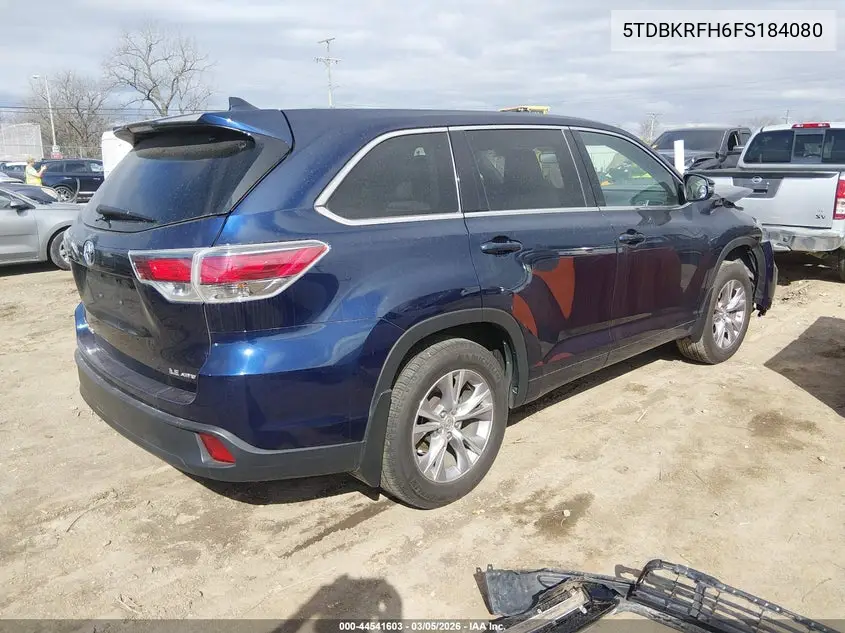 5TDBKRFH6FS184080 2015 Toyota Highlander Le Plus V6