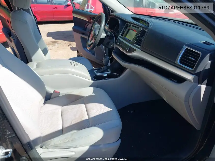 2015 Toyota Highlander Le VIN: 5TDZARFH8FS011789 Lot: 45026953