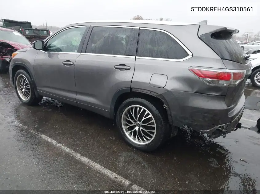 5TDDKRFH4GS310561 2016 Toyota Highlander Limited V6