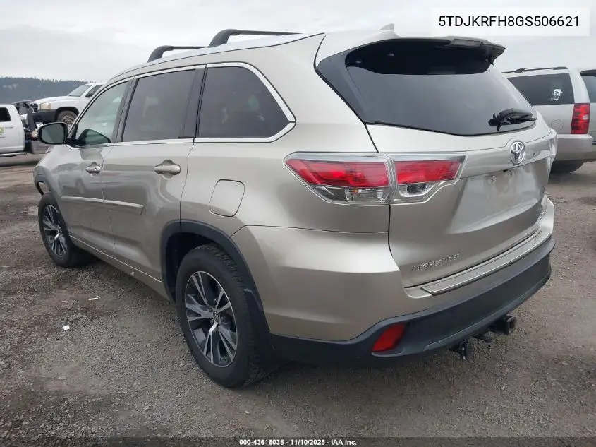 5TDJKRFH8GS506621 2016 Toyota Highlander Xle V6