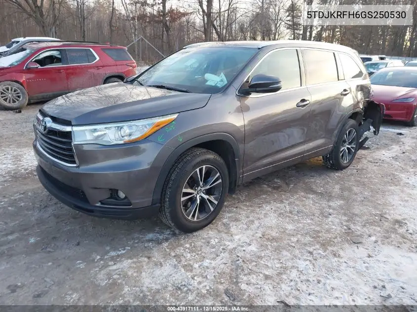 5TDJKRFH6GS250530 2016 Toyota Highlander Xle V6