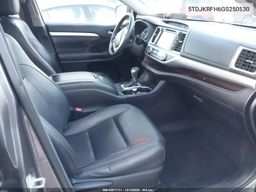 5TDJKRFH6GS250530 2016 Toyota Highlander Xle V6