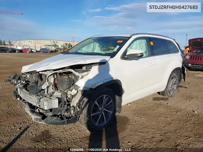 5TDJZRFH0HS427683 2017 Toyota Highlander Xle