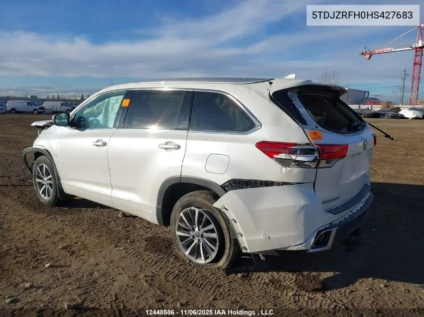 5TDJZRFH0HS427683 2017 Toyota Highlander Xle