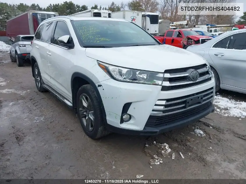 5TDDZRFH0HS404482 2017 Toyota Highlander