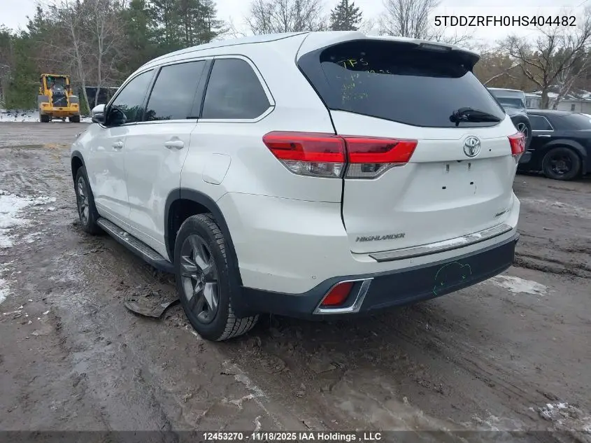 5TDDZRFH0HS404482 2017 Toyota Highlander
