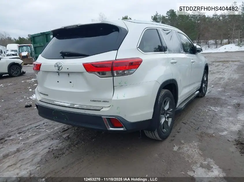5TDDZRFH0HS404482 2017 Toyota Highlander