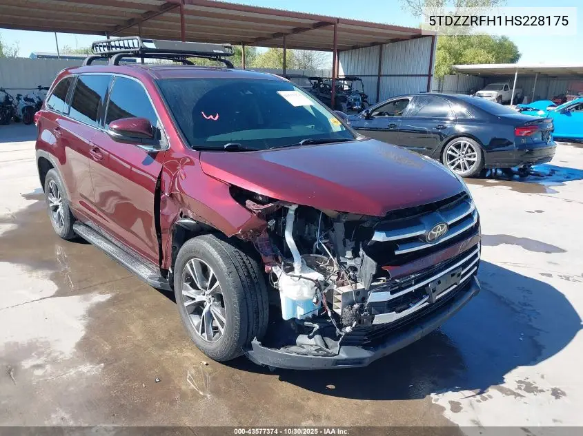 5TDZZRFH1HS228175 2017 Toyota Highlander Le