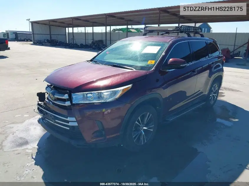 5TDZZRFH1HS228175 2017 Toyota Highlander Le