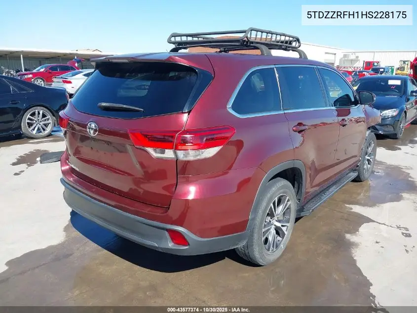 5TDZZRFH1HS228175 2017 Toyota Highlander Le